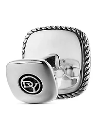 Streamline® Inlay Cufflinks In Sterling Silver With Black Onyx, 18mm