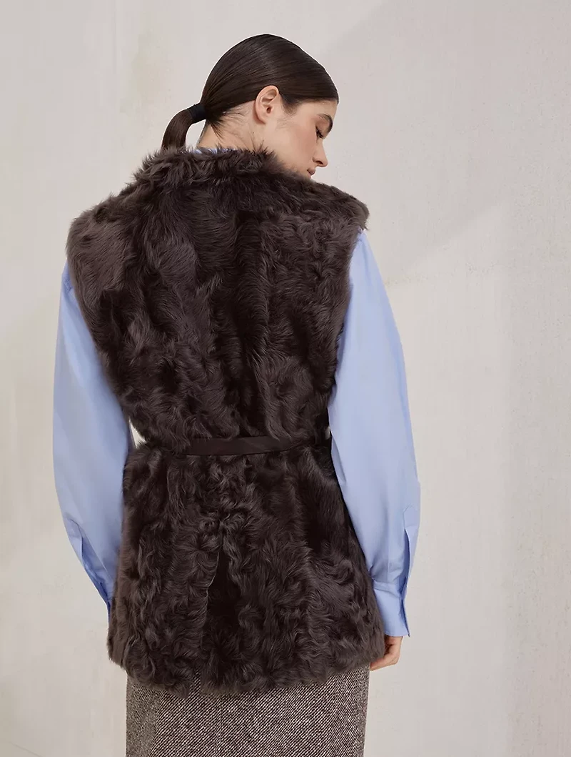 Wavy Shearling Vest