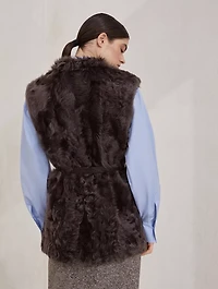 Wavy Shearling Vest