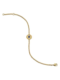 Cable Collectibles® Evil Eye Bracelet In 18k Yellow Gold With Pavé Sapphires And Diamonds, 2mm
