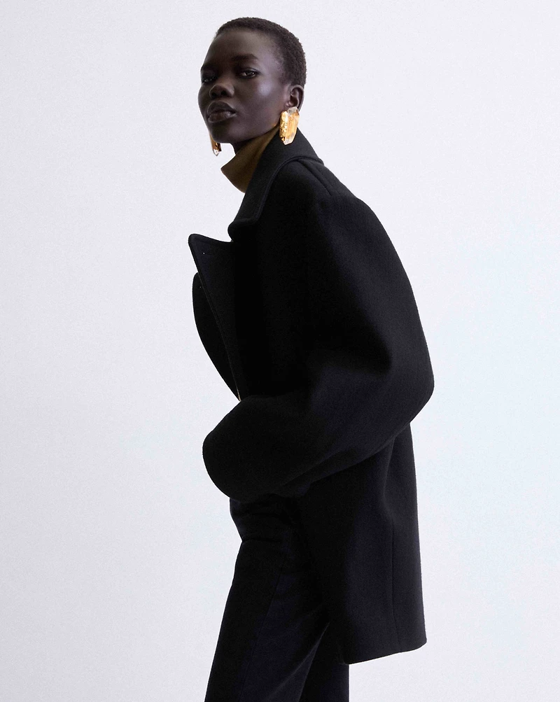 oversized peacoat wool