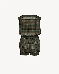 Long-sleeve playsuit satin