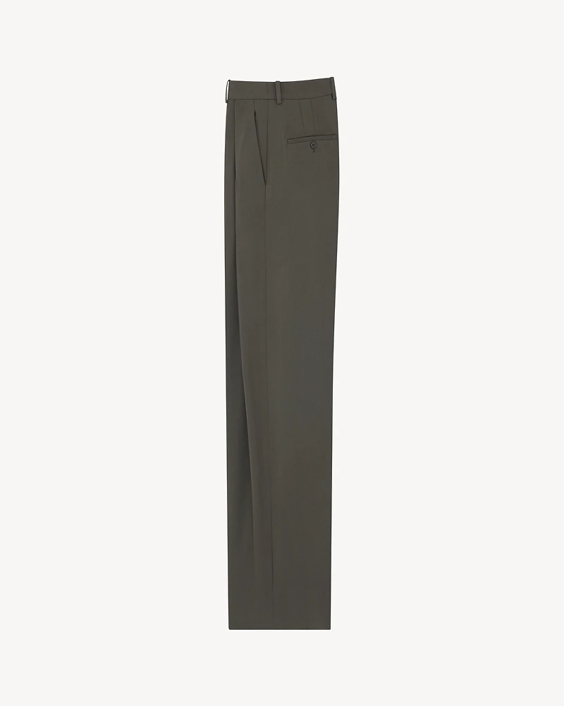 wide-leg pants wool gabardine