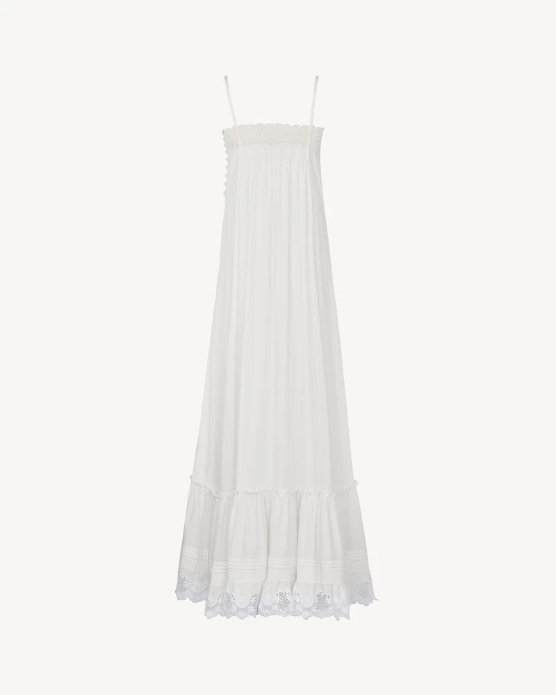 prairie dress embroidered cotton poplin
