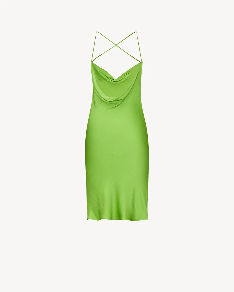 backless cowl dress silk satin