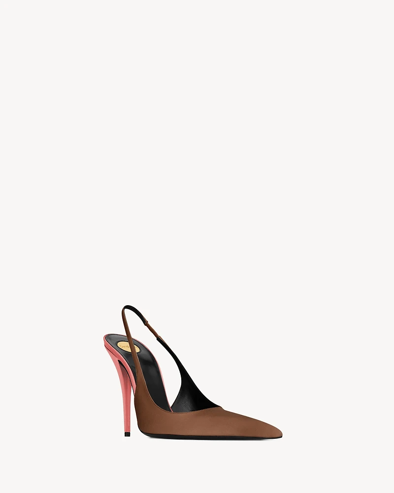 DEROCHE slingback pumps satin crepe