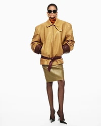 belted jacket lambskin