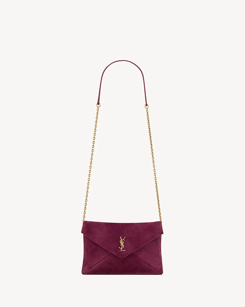 CASSANDRE chain pouch in suede