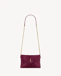 CASSANDRE chain pouch in suede