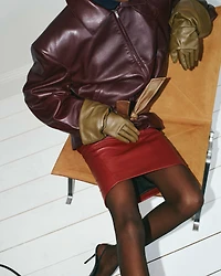 belted jacket in lambskin