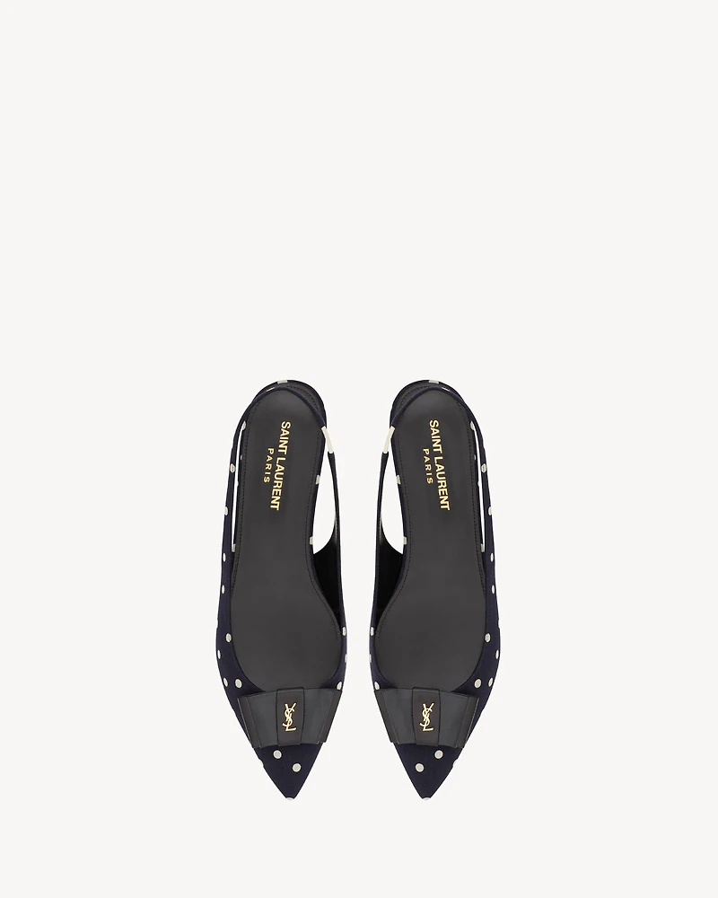 ANAÏS slingback flats canvas and smooth leather