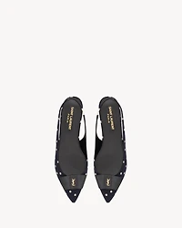ANAÏS slingback flats canvas and smooth leather