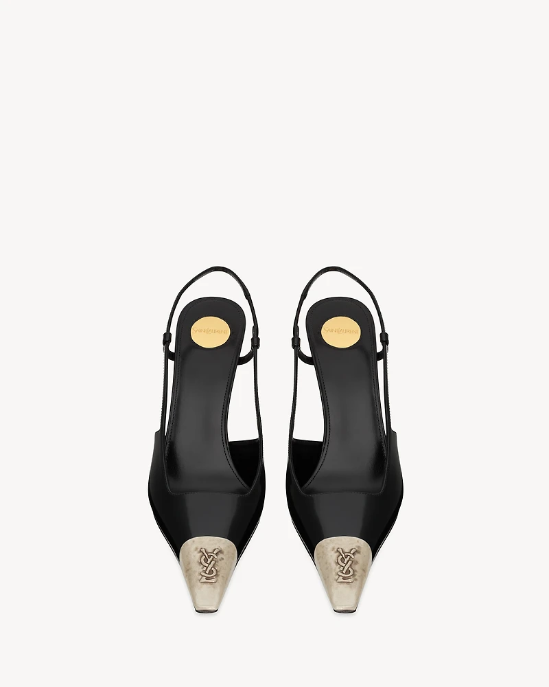 JEANNE slingback pumps glazed leather