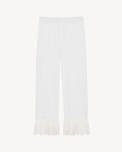 laced pants cotton poplin
