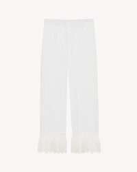 laced pants cotton poplin