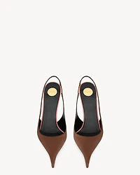 DEROCHE slingback pumps satin crepe