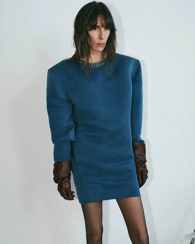 boxy dress stonewash silk satin