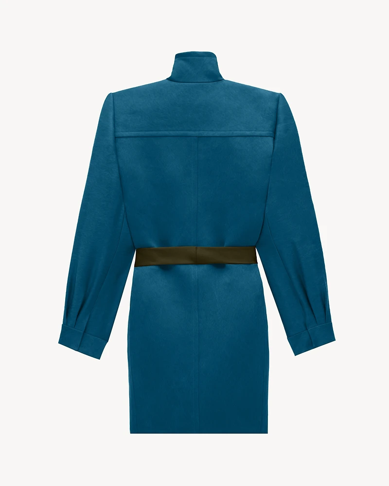 belted coat silk satin