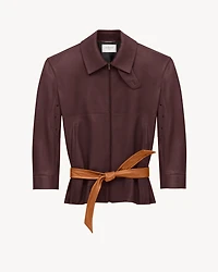 belted jacket in lambskin