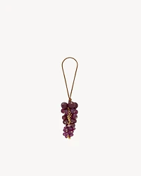 grape bag charm in leather and resin