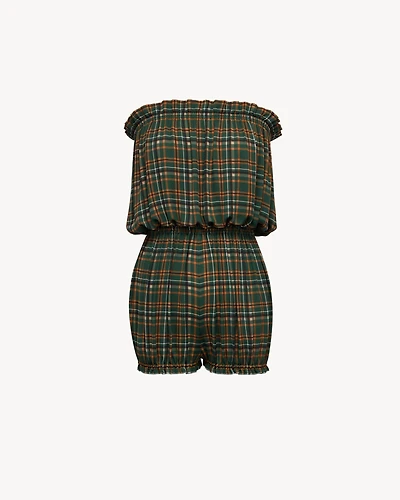 Long-sleeve playsuit satin