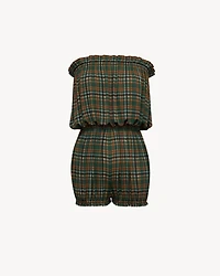 Long-sleeve playsuit satin