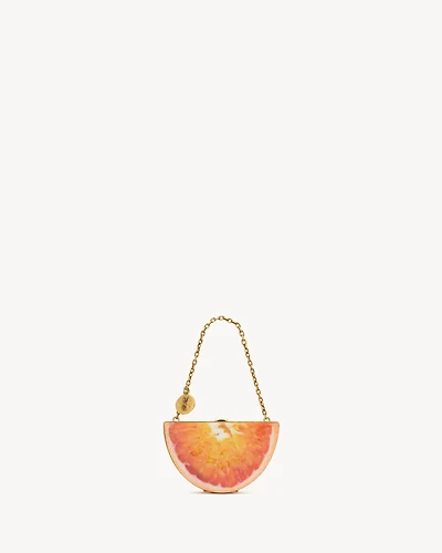 EVENING mini orange clutch in resin