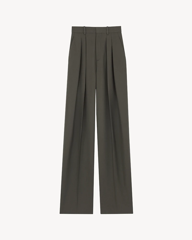 wide-leg pants wool gabardine