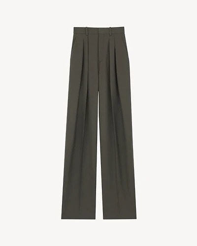 wide-leg pants wool gabardine
