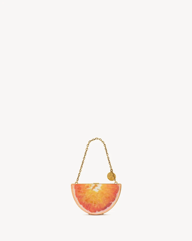 EVENING mini orange clutch in resin