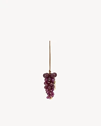 grape bag charm in leather and resin