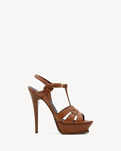 TRIBUTE platform sandals smooth leather