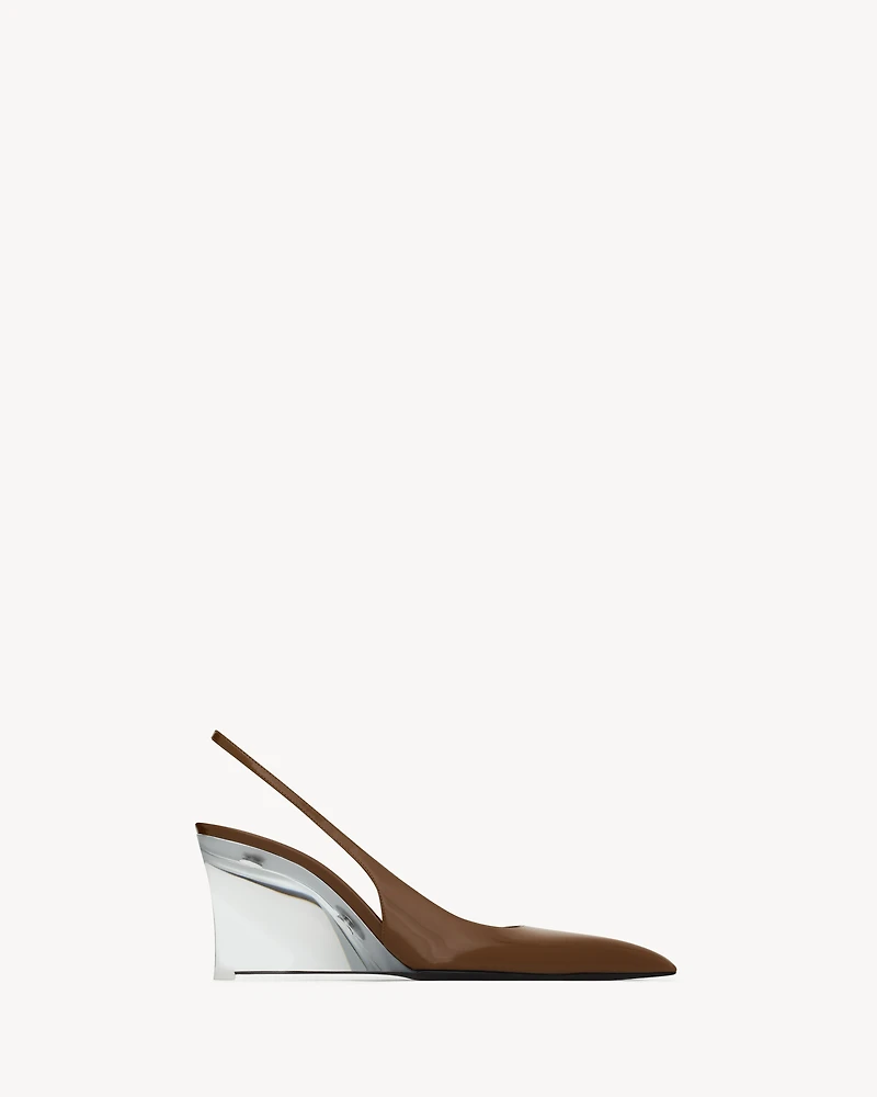 MILLER wedges glazed leather