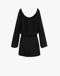 gathered dress satin crepe jersey