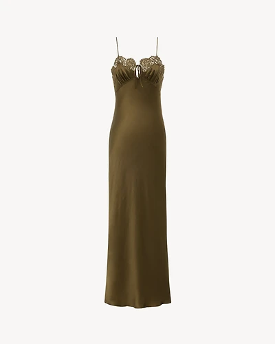 slip dress silk satin and lace