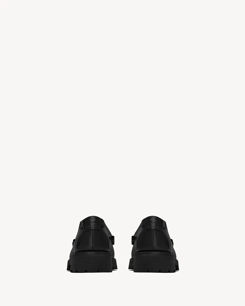 Le Loafer chunky penny slippers glazed leather