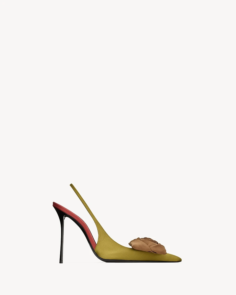 AMALIA slingback pumps satin crepe