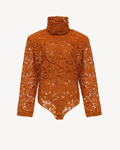 boxy bodysuit guipure lace
