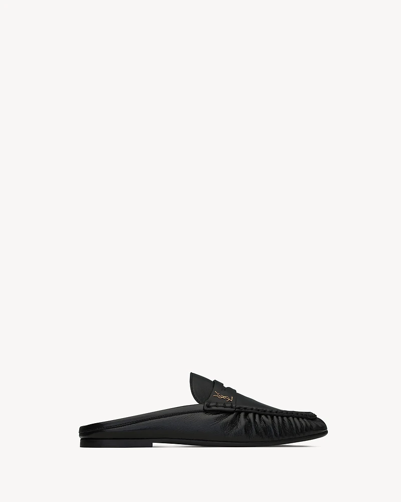 LE LOAFER mules shiny creased leather