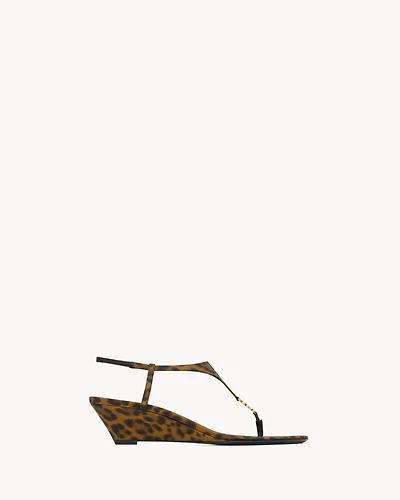CASSANDRA wedges leopard grosgrain