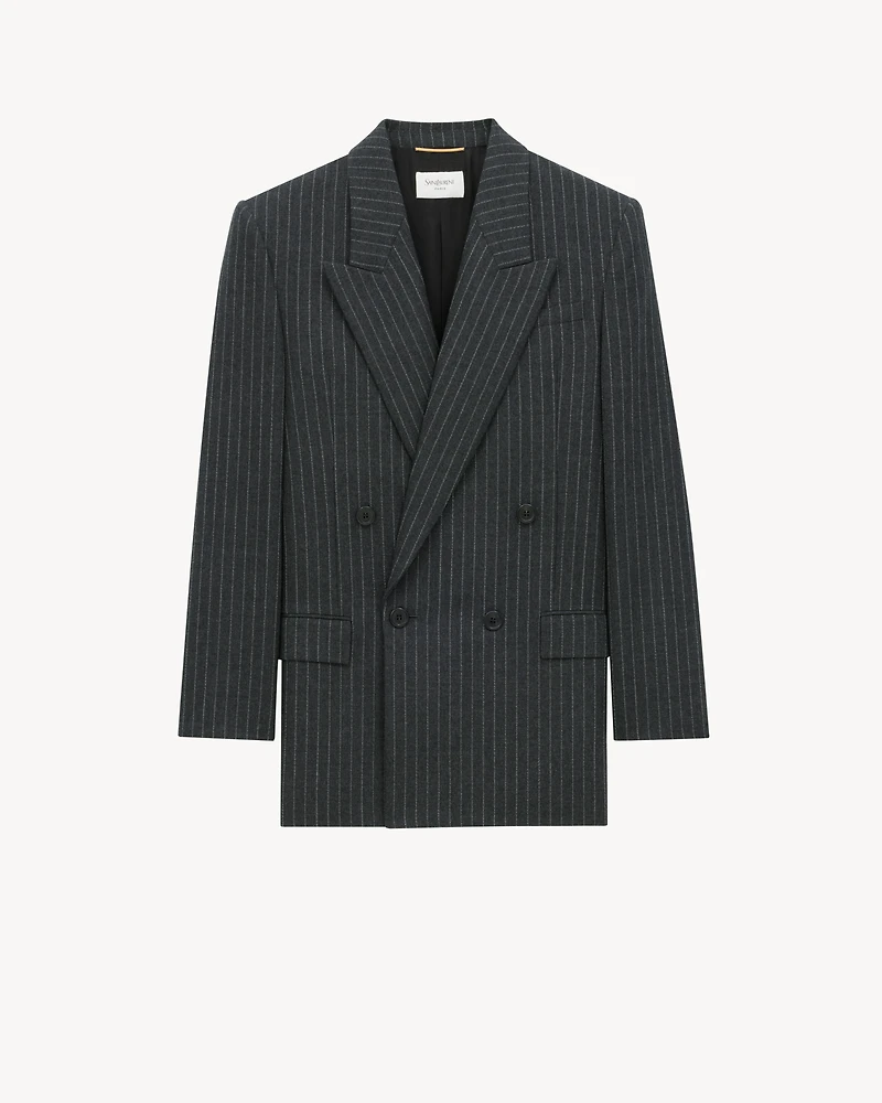 jacket striped wool flannel