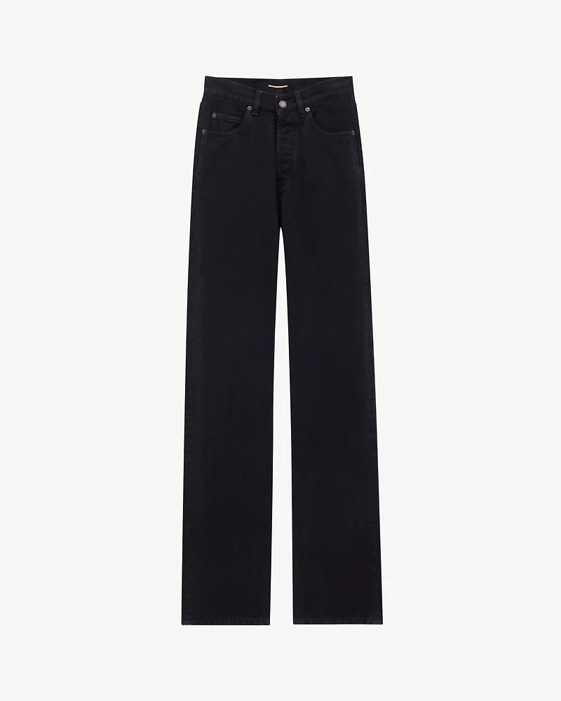 V-WAIST LONG BAGGY JEANS midnight black denim