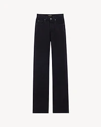 V-WAIST LONG BAGGY JEANS midnight black denim