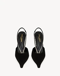 AMANDA slingback pumps satin crepe and rhinestones