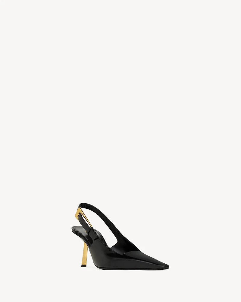 LEE slingback pumps glazed leather
