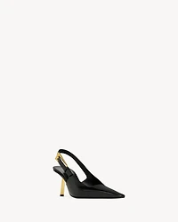 LEE slingback pumps glazed leather