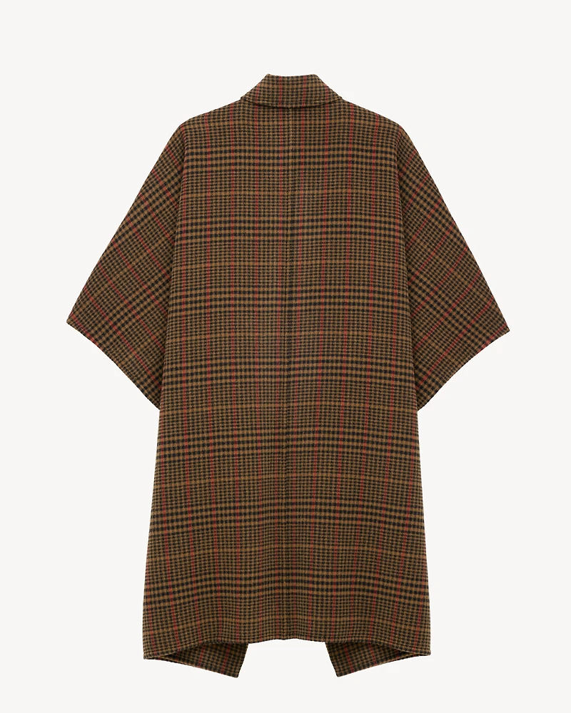 plaid cape brushed wool and llama