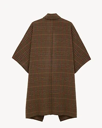 plaid cape brushed wool and llama