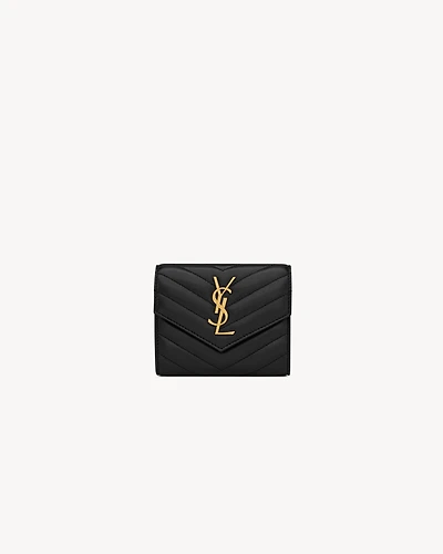 CASSANDRE MATELASSÉ compact tri fold wallet in LAMBSKIN