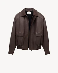 bomber jacket bubbled lambskin